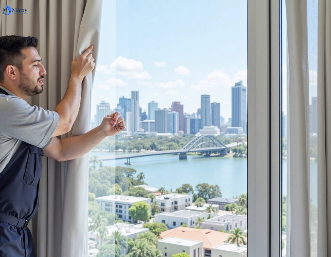Professional curtain steam cleaning service charlemont-vic QLD by Matty Curtain Cleaning